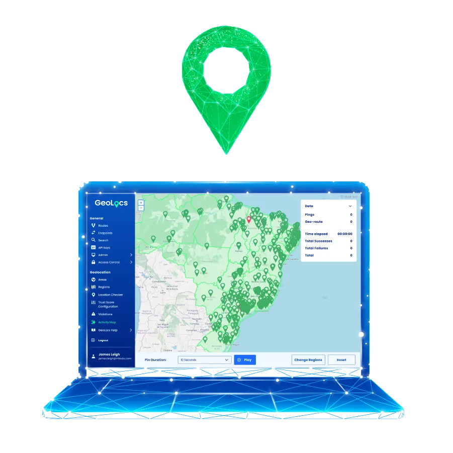 Laptop showing GeoLocs interface